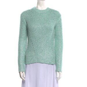 Jonathan Simkhai Knitwear Crew Neck Pullover Long Sleeve Sweater Green Size S